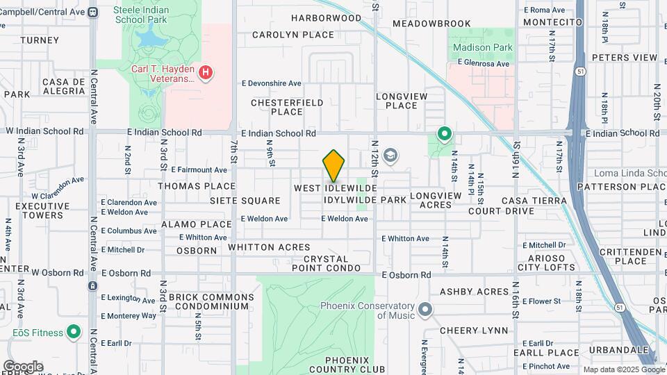 1043 E Indianola Ave Map and Location Details