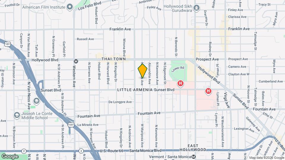 1538 N Mariposa Ave Map and Location Details