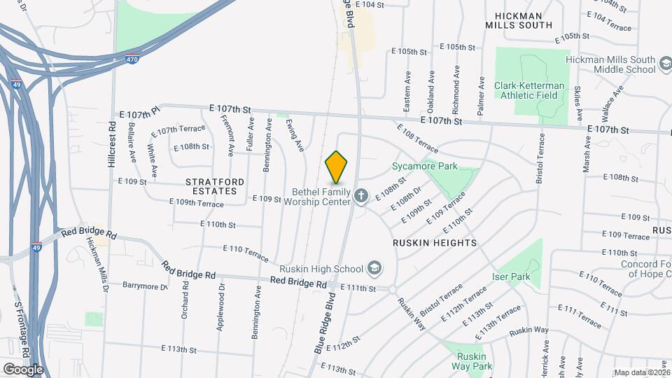 10741 Cambridge Ave Map and Location Details