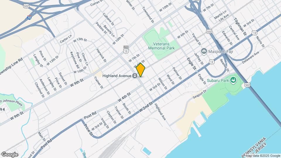 425 Highland Ave Map and Location Details