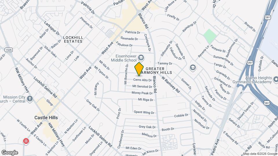 1015 Cerro Alto Dr Map and Location Details