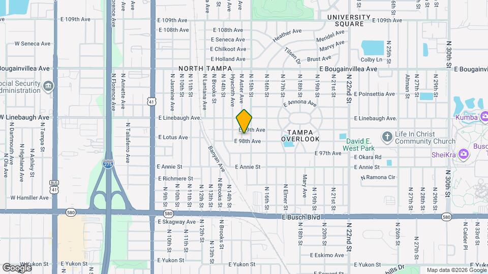 9801 N Aster Ave, Unit A Mapa y Detalles de la Ubicación