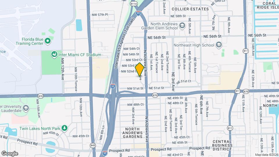 100 NW 52nd St Map and Location Details