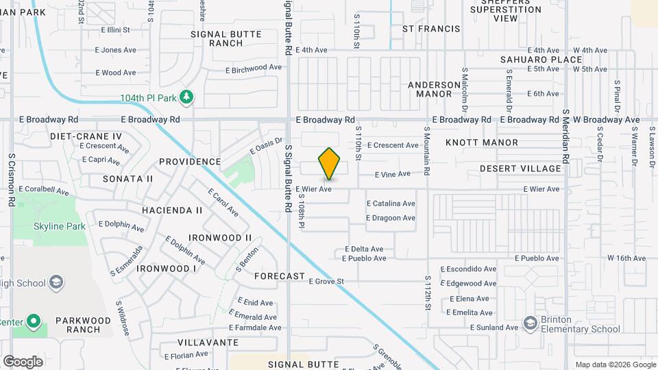 10914 E Wier Ave Mapa y Detalles de la Ubicación