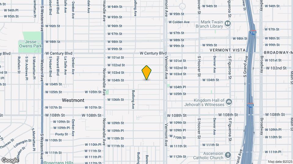 1108 W 104th St Map and Location Details