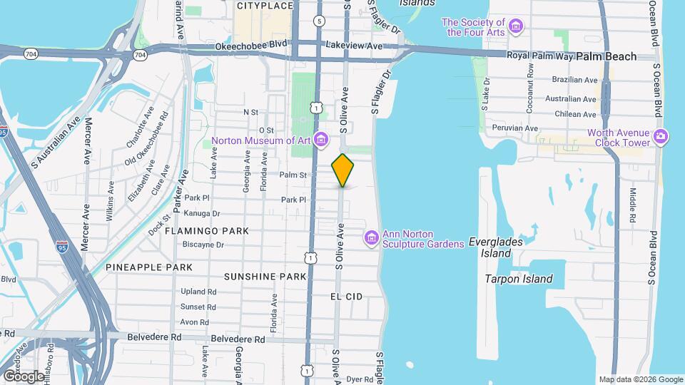 1700 S Olive Ave Mapa y Detalles de la Ubicación