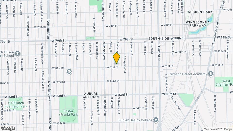 8052 S Aberdeen St Map and Location Details