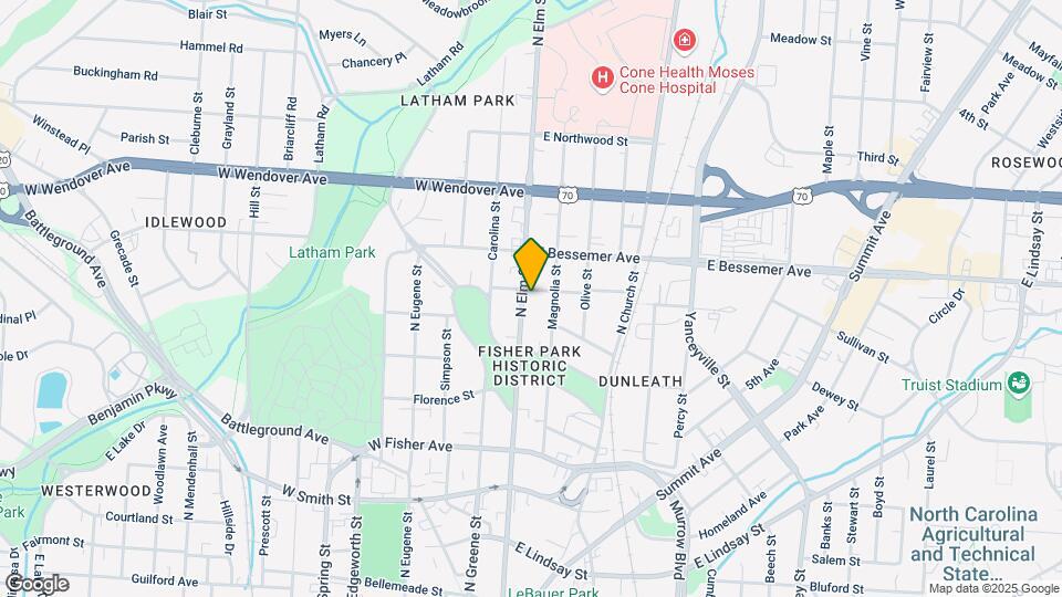 828 N Elm St Map and Location Details