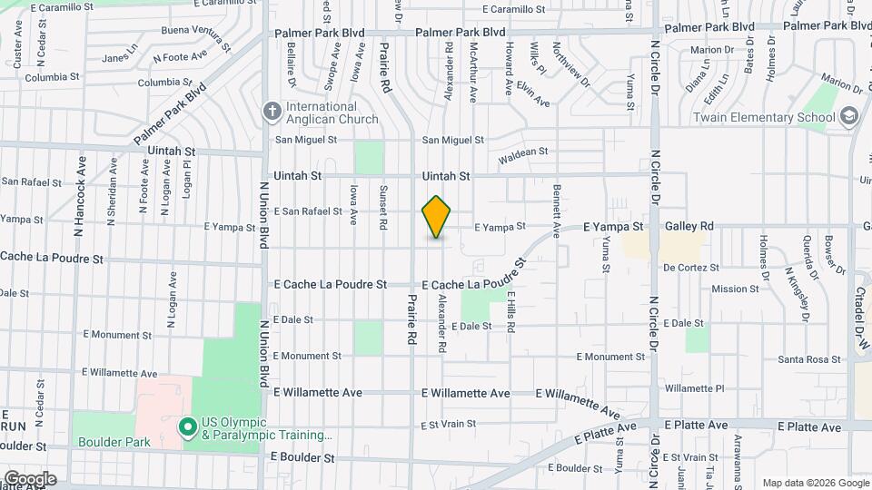 2330 E Yampa St, Unit 1 Map and Location Details