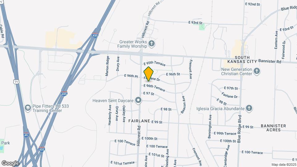 5808 E 96th Terrace Map and Location Details