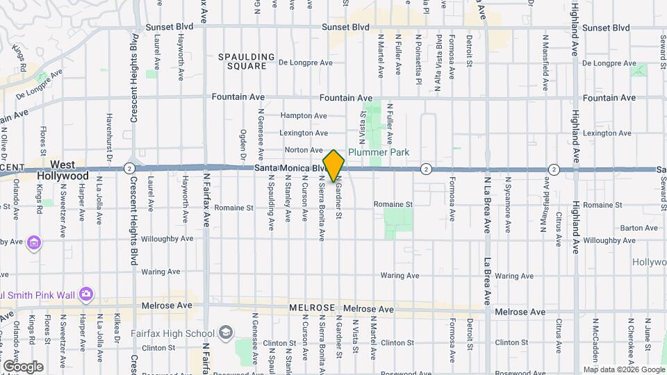 1037 N Gardner St Map and Location Details