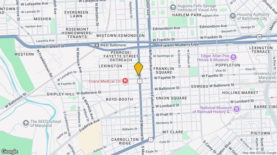 1902 W Fayette St Map and Location Details