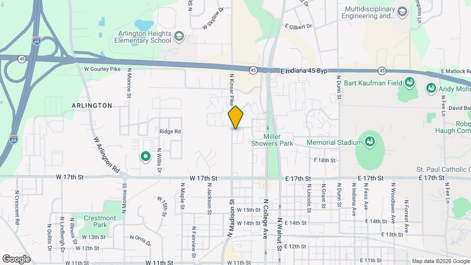 1496 N Kinser Pike Map and Location Details