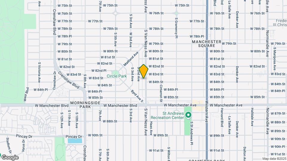 8319 S Van Ness Ave Mapa y Detalles de la Ubicación