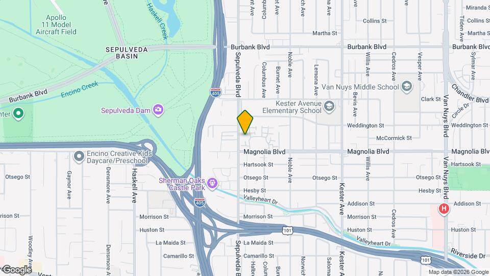 15235 Magnolia Blvd Mapa y Detalles de la Ubicación