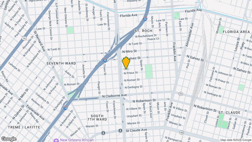 1908 Marigny St Mapa y Detalles de la Ubicación