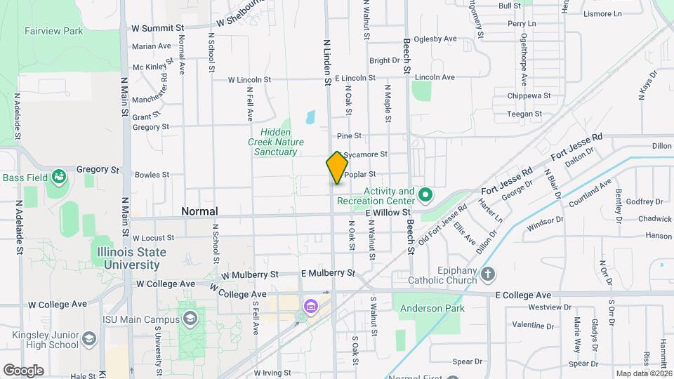600 N Linden St Map and Location Details