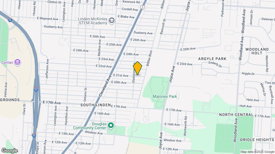 1443 E 21st Ave Map and Location Details