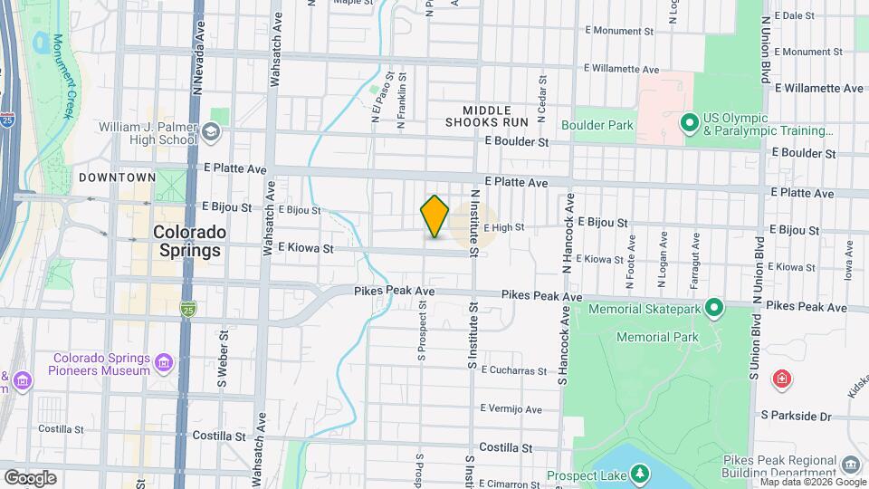 808 E Kiowa St Map and Location Details