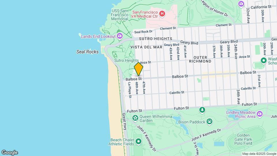 4640 Balboa St Map and Location Details