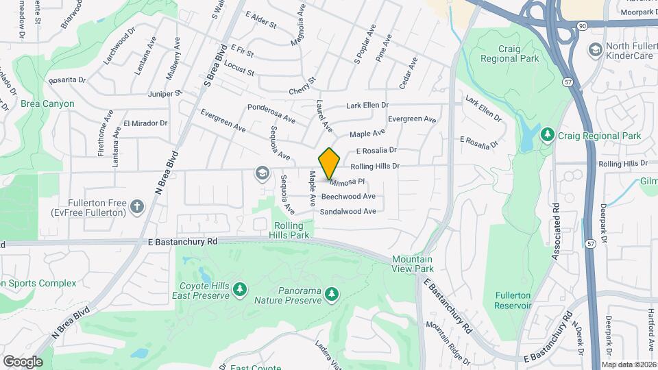 1624 Mimosa Pl Map and Location Details