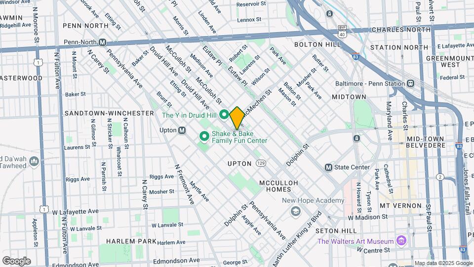 1509 Druid Hill Ave Map and Location Details