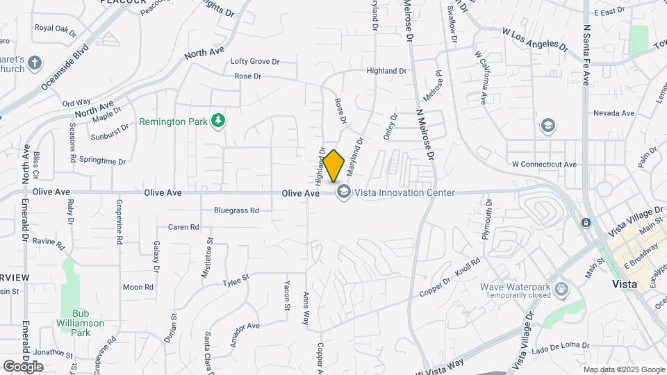 925 Olive Ave Map and Location Details