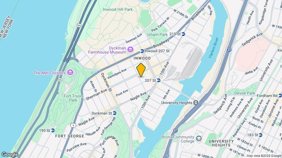 585 W 204th St-Unit -3B Map and Location Details