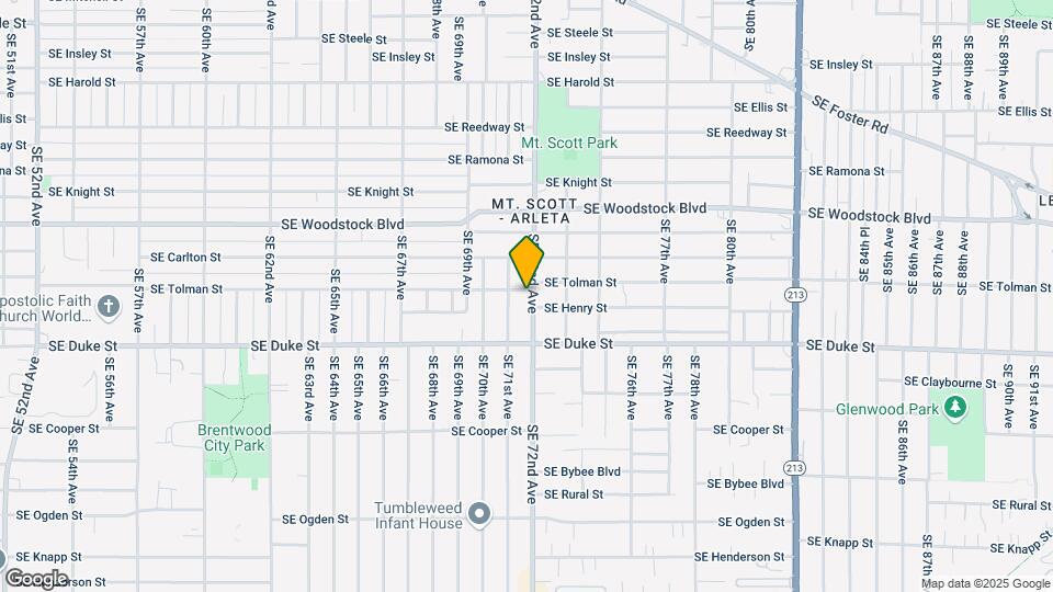 7136 SE Tolman St Map and Location Details