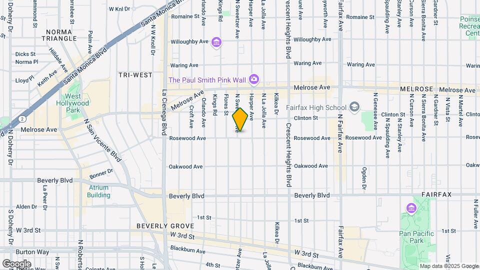 504 N Sweetzer Ave Map and Location Details