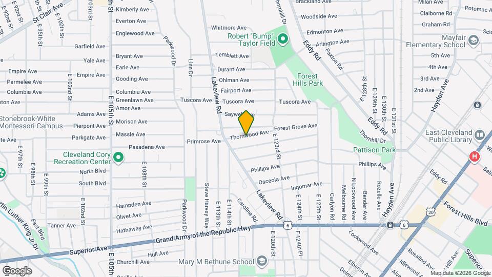 11704 Thornwood Ave Map and Location Details