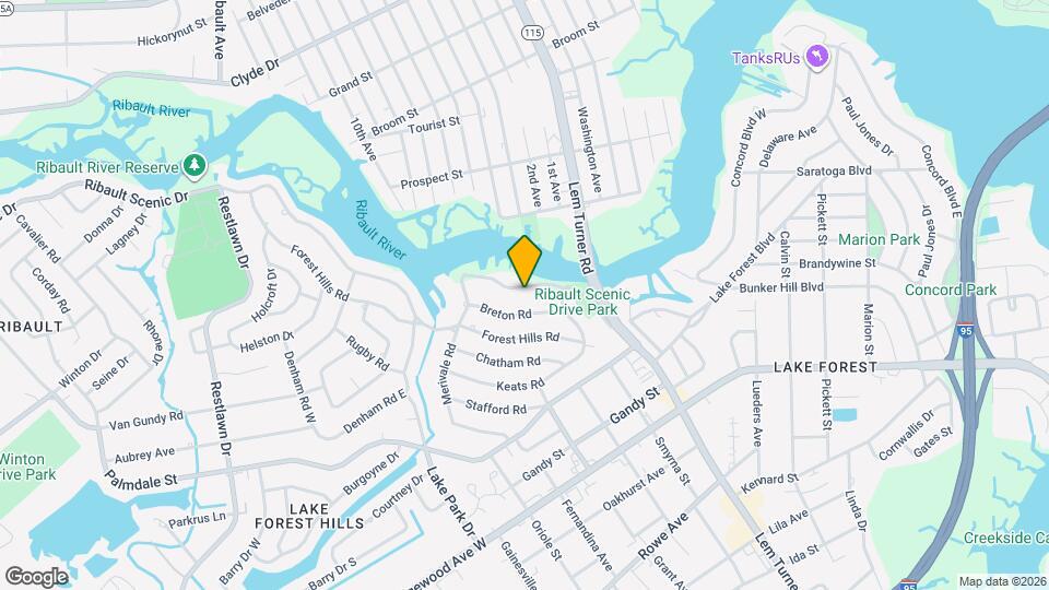 1454 Ribault Scenic Dr Map and Location Details