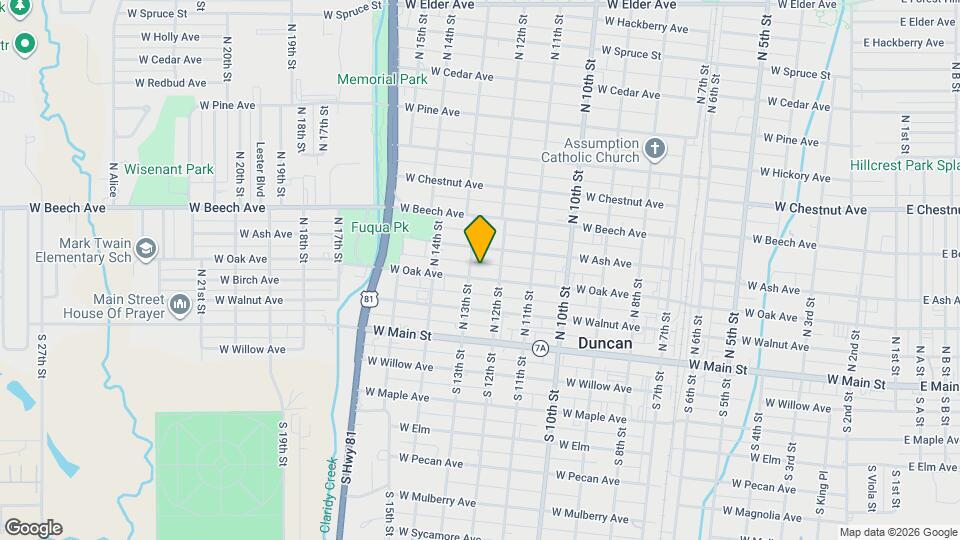 1211 W Oak Ave Mapa y Detalles de la Ubicación