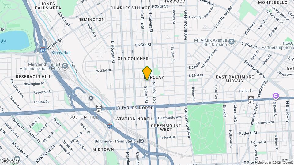 2115 St Paul St Map and Location Details