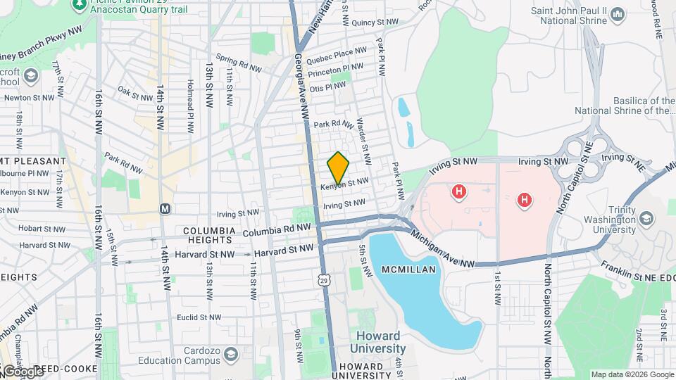 622 Kenyon St NW, Unit Kenyon basement Map and Location Details