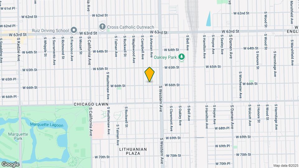 6558 S Artesian Ave Mapa y Detalles de la Ubicación