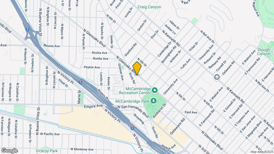 1809-1819 N Glenoaks Blvd Mapa y Detalles de la Ubicación