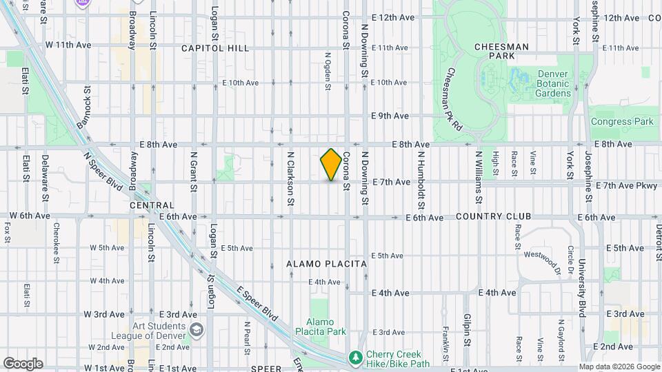 1000 E 7th Ave Map and Location Details