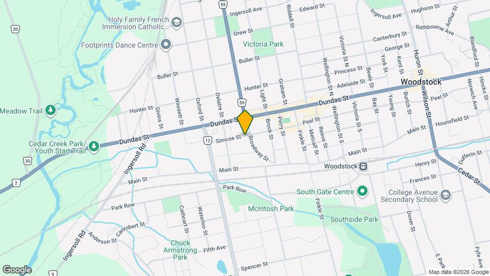 346 Simcoe St Map and Location Details