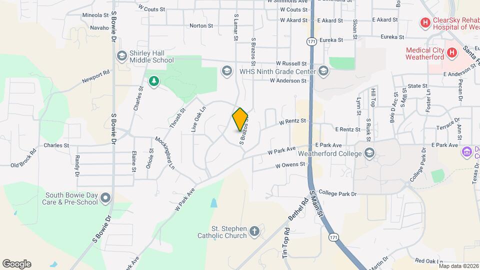 1234 S Brazos St Map and Location Details