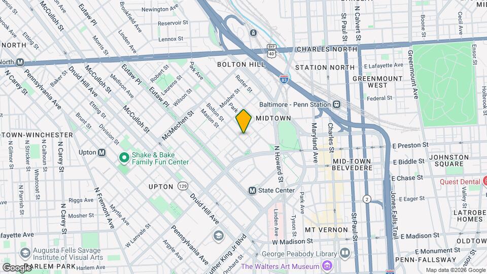 221 W Lanvale St, Unit B Map and Location Details