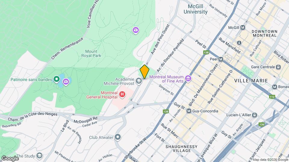 1500 Ave des Pins Ouest Map and Location Details