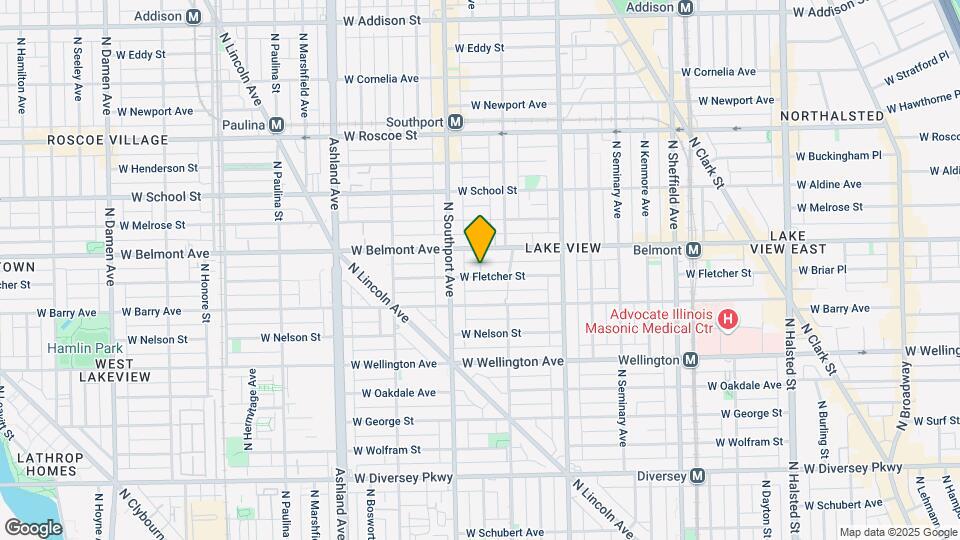 1330 W Fletcher St Map and Location Details