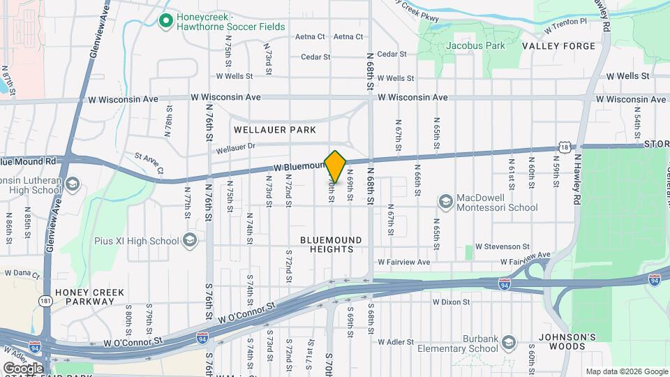 336 N 70th St, Unit Upper Duplex Mapa y Detalles de la Ubicación