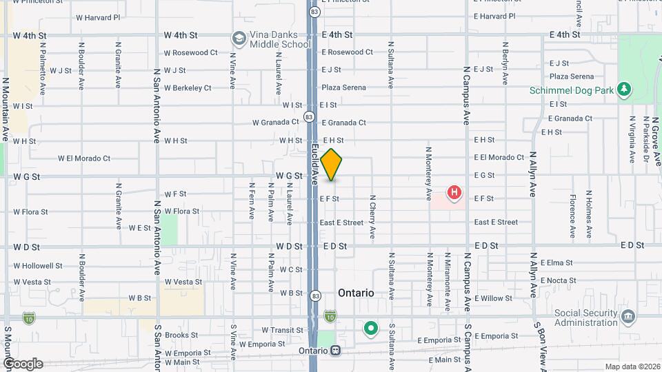 615 N Lemon Ave Map and Location Details