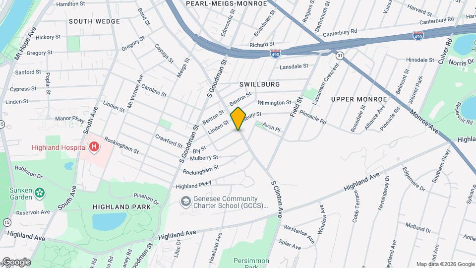 1107-1109-1109 S Clinton Ave Map and Location Details