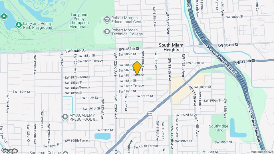 11930 SW 187th Terrace Map and Location Details