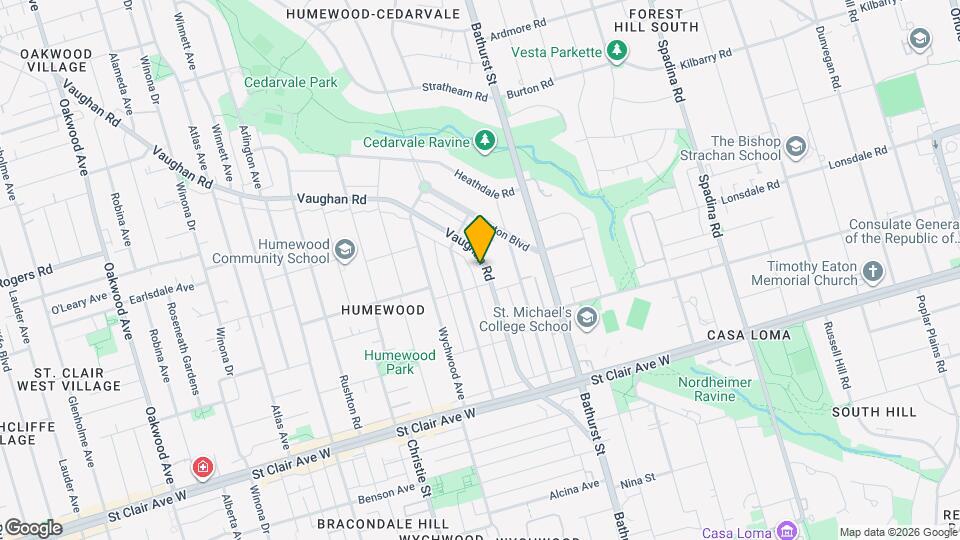 180 Vaughan Rd Map and Location Details