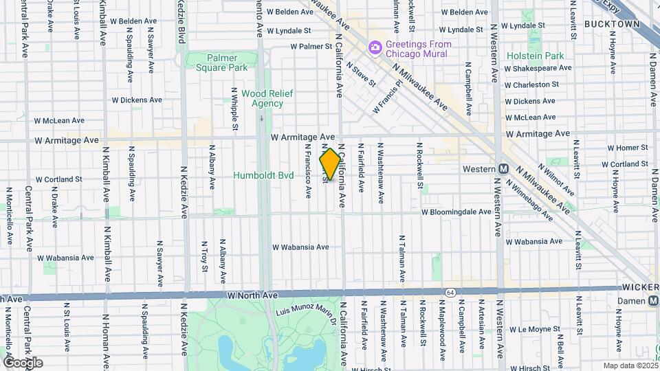 1845 N Mozart St-Unit -2 Map and Location Details