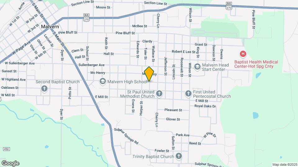 1127 E Highland Ave Map and Location Details